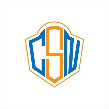 Beyaz arka planda CSN soyut monogram kalkan logosu tasarımı. CSN yaratıcı harflerin baş harfleri logosu.