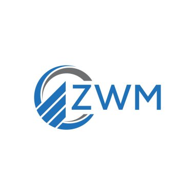 Beyaz arka planda ZWM Düz Muhasebe logosu tasarımı. ZWM yaratıcı baş harfleri Growth grafik harf logosu kavramı. ZWM işletme finans logosu tasarımı.