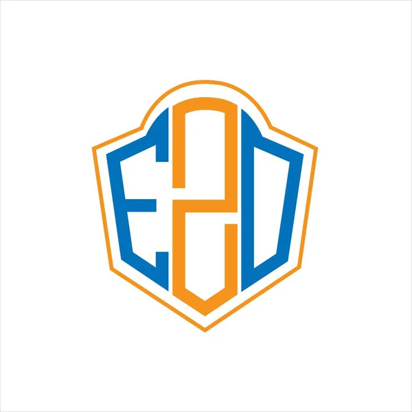 Ezo Abstract Monogram Shield Logo Design White Background Ezo Creative — Stock Vector