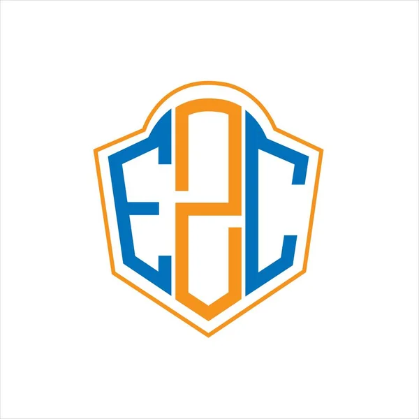 Ezc Abstract Monogram Shield Logo Design White Background Ezc Creative — Stock Vector