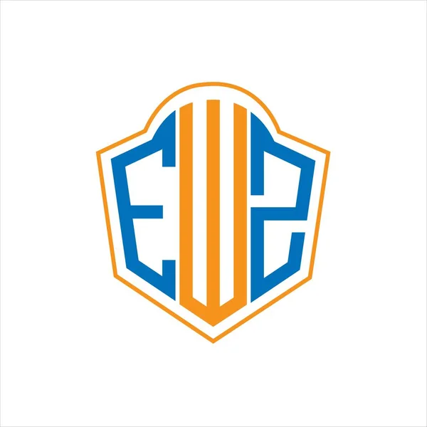 Diseño Abstracto Del Logotipo Del Escudo Del Monograma Ewz Sobre — Archivo Imágenes Vectoriales