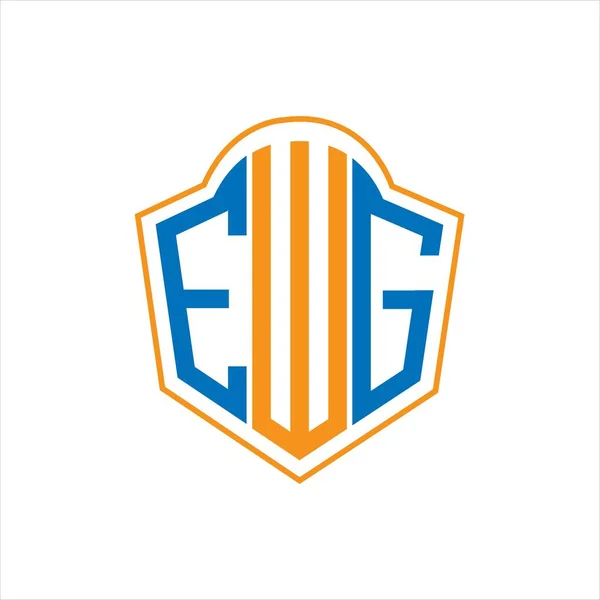 Ewg Design Abstrait Logo Bouclier Monogramme Sur Fond Blanc Ewg — Image vectorielle