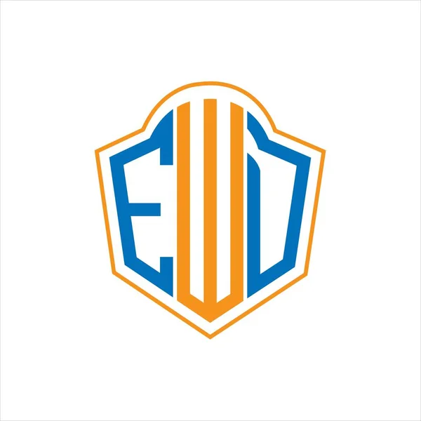 Ewd Abstract Monogram Shield Logo Design White Background Ewd Creative — Stock Vector