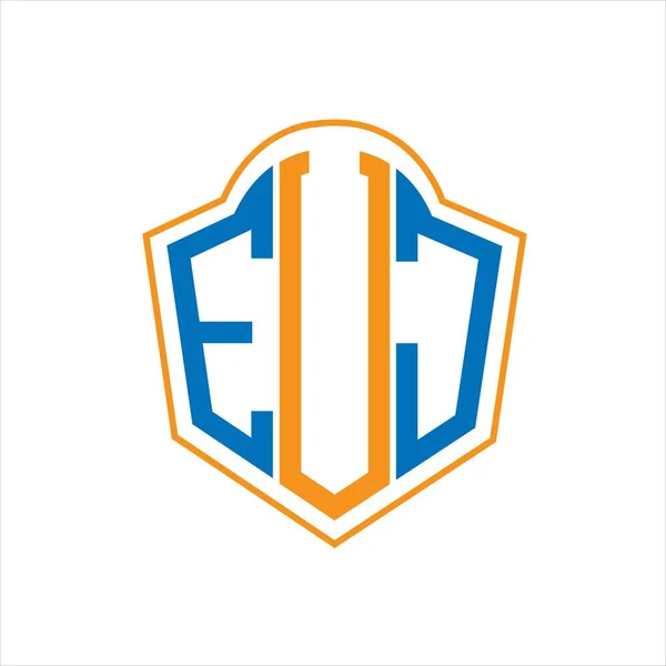 Diseño Abstracto Del Logotipo Del Escudo Del Monograma Evj Sobre — Archivo Imágenes Vectoriales