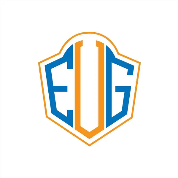 Eug Abstract Monogram Shield Logo Design White Background Eug Creative — Stock Vector