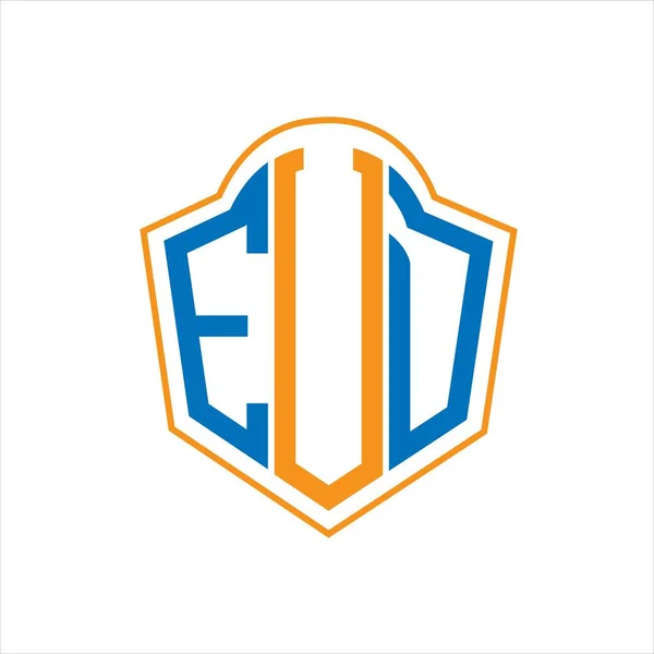 Eud在白色背景上抽象的单字盾徽设计 Eud创意首字母标识 — 图库矢量图片