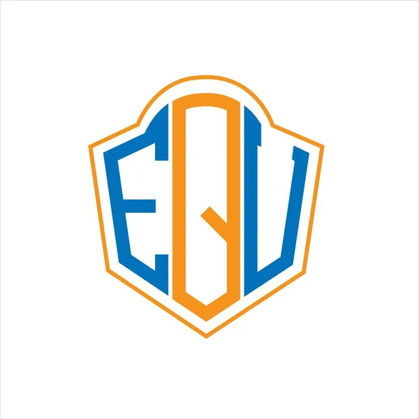 Eqv Abstrait Logo Bouclier Monogramme Conception Sur Fond Blanc Eqv — Image vectorielle