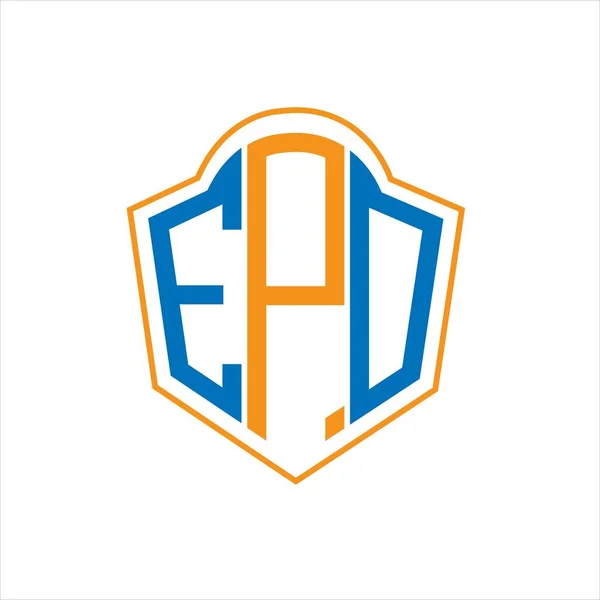 Epo Abstract Monogram Shield Logo Design White Background Epo Creative — Stock Vector
