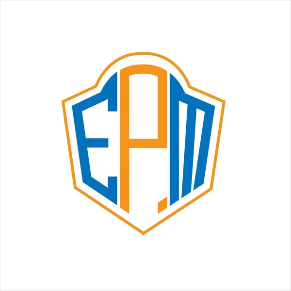 Diseño Abstracto Del Logotipo Del Escudo Del Monograma Epm Sobre — Archivo Imágenes Vectoriales