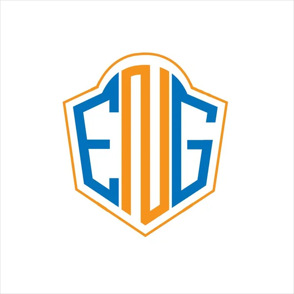 Eng Abstract Monogram Shield Logo Design White Background Eng Creative — Stock Vector