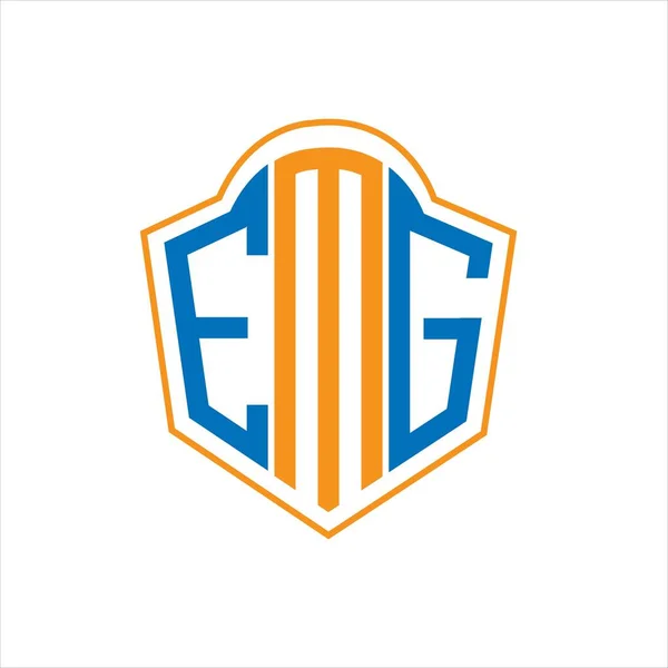 Emg Design Abstrait Logo Bouclier Monogramme Sur Fond Blanc Emg — Image vectorielle
