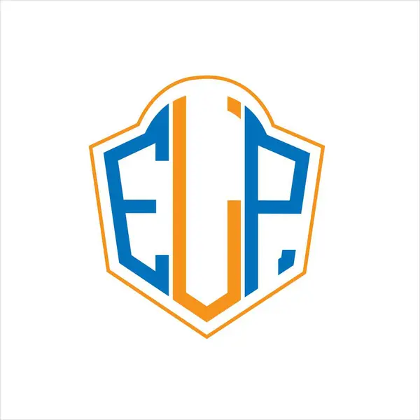 Elp在白色背景上抽象的单字盾徽设计 Elp创意首字母标识 — 图库矢量图片