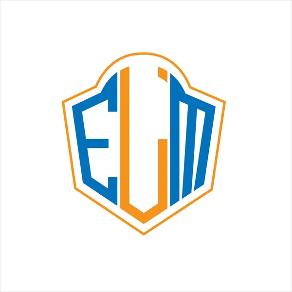 Elm Abstrait Logo Bouclier Monogramme Conception Sur Fond Blanc Elm — Image vectorielle