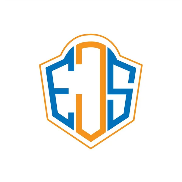 Ejs Abstrakcyjny Projekt Logo Tarczy Monogramowej Białym Tle Ejs Twórcze — Wektor stockowy