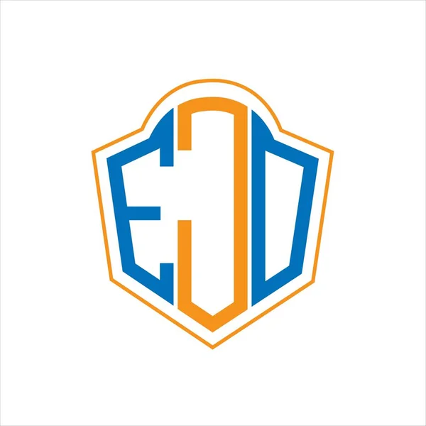 Ejo Abstract Monogram Shield Logo Design White Background Ejo Creative — Stock Vector