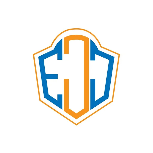 Ejj Abstract Monogram Shield Logo Design White Background Ejj Creative — Stock Vector