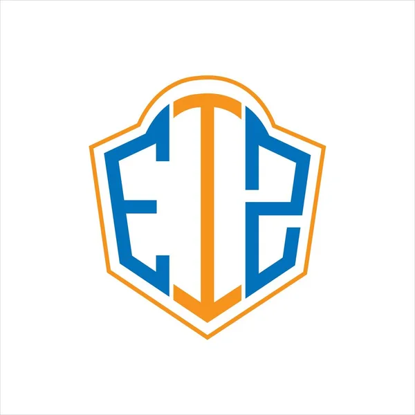 Diseño Abstracto Del Logotipo Del Escudo Del Monograma Eiz Sobre — Archivo Imágenes Vectoriales