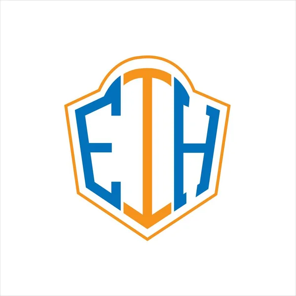 Eih Abstract Monogram Shield Logo Design White Background Eih Creative — Stock Vector