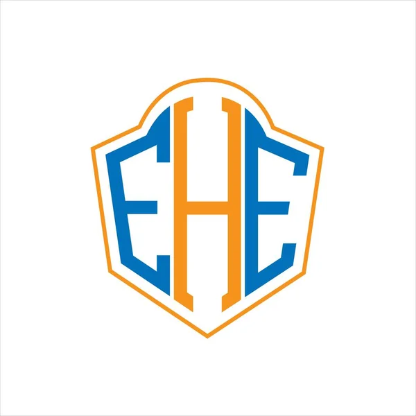 Ehe Abstract Monogram Shield Logo Design White Background Ehe Creative — Stock Vector