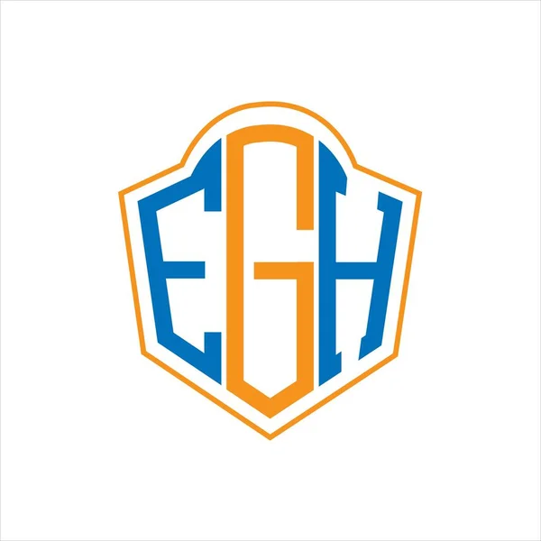 Egh在白色背景上抽象的单字盾徽设计 Egh创意首字母标识 — 图库矢量图片