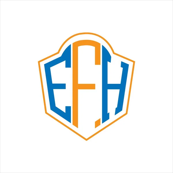 Efh Abstrait Logo Bouclier Monogramme Conception Sur Fond Blanc Efh — Image vectorielle