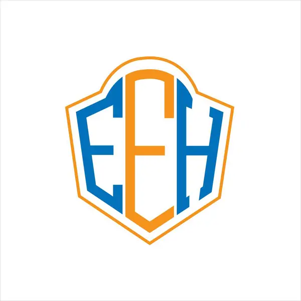 Eeh Abstrait Logo Bouclier Monogramme Conception Sur Fond Blanc Eeh — Image vectorielle