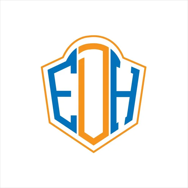 Edh Abstract Monogram Shield Logo Design White Background Edh Creative — Stock Vector