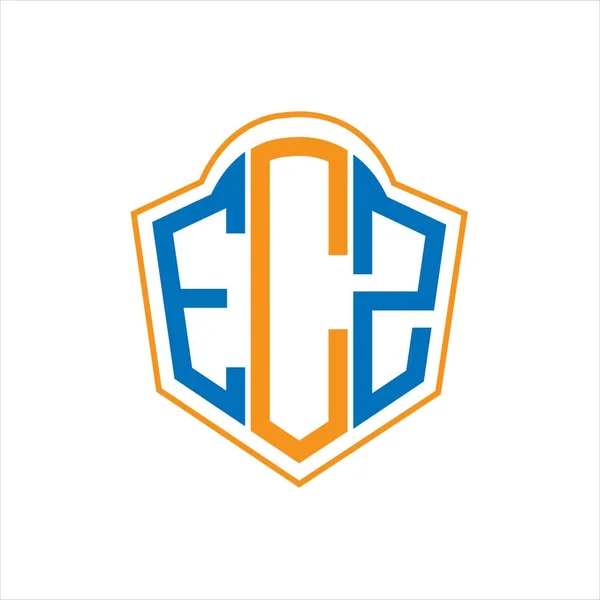 Diseño Abstracto Del Logotipo Del Escudo Del Monograma Ecz Sobre — Archivo Imágenes Vectoriales