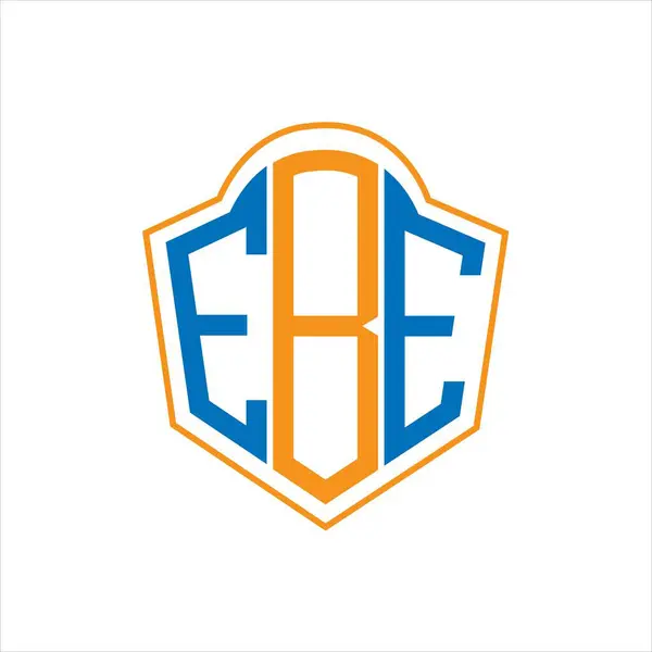 Ebe Abstrait Logo Bouclier Monogramme Conception Sur Fond Blanc Ebe — Image vectorielle