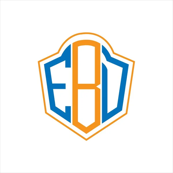 Ebd Abstract Monogram Shield Logo Design White Background Ebd Creative — Stock Vector