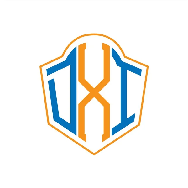Dxi Abstrakcyjny Projekt Logo Tarczy Monogramowej Białym Tle Dxi Twórcze — Wektor stockowy