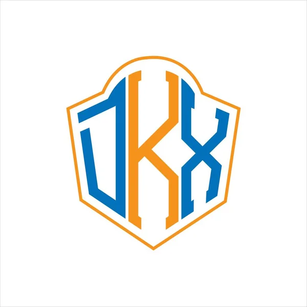 Dkx Abstract Monogram Shield Logo Design White Background Dkx Creative — Stock Vector