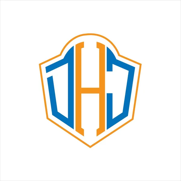 Dhj Abstract Monogram Schild Logo Ontwerp Witte Achtergrond Dhj Creatieve — Stockvector