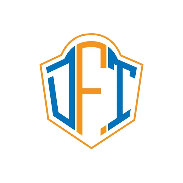 Dft抽象的なモノグラムシールドのロゴの白の背景にデザイン Dftクリエイティブイニシャルレターロゴ — ストックベクタ