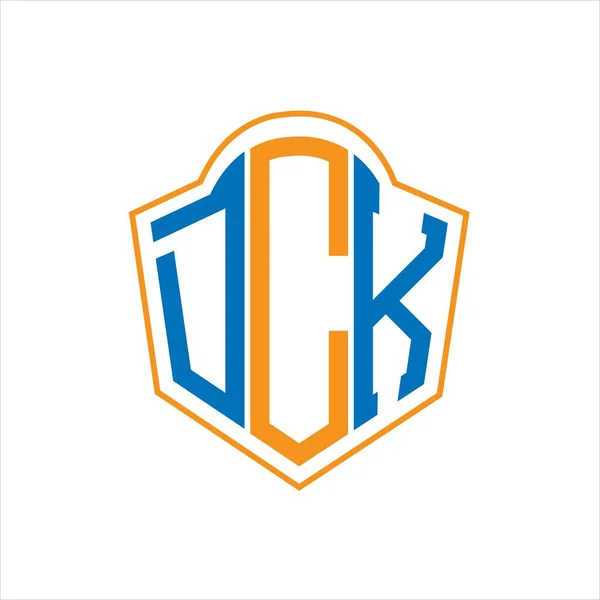 Dck Disegno Astratto Monogramma Logo Scudo Sfondo Bianco Logo Della — Vettoriale Stock