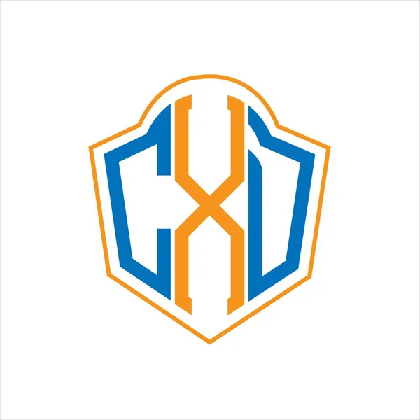 Cxd Abstrakcyjny Projekt Logo Tarczy Monogramowej Białym Tle Cxd Twórcze — Wektor stockowy