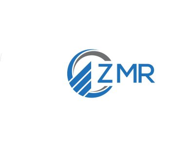 Beyaz arka planda ZMR Flat muhasebe logosu tasarımı. ZMR yaratıcı harflerin baş harfleri grafik harfi logosu konsepti. ZMR işletme finans logosu tasarımı.