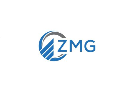 Beyaz arka planda ZMG Düz muhasebe logosu tasarımı. ZMG yaratıcı harflerin baş harfleri, grafiksel logo konsepti. ZMG işletme finans logosu tasarımı.