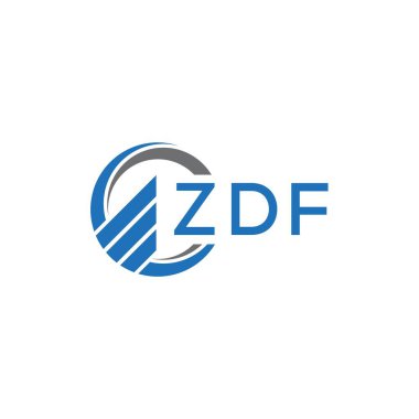 Beyaz arka planda ZDF Düz muhasebe logosu tasarımı. ZDF 'nin yaratıcı harflerinin baş harfleri Grafik Harf Logosu. ZDF işletme finans logosu tasarımı.