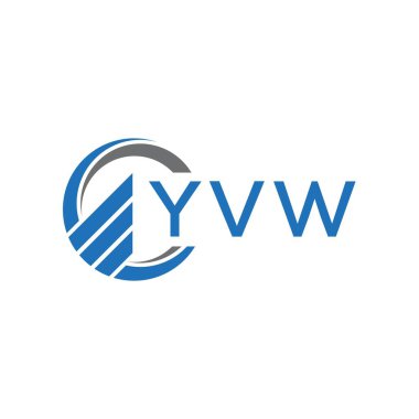 Beyaz arka planda YVW Flat muhasebe logosu tasarımı. YVW yaratıcı harflerin baş harfleri grafik harfi logosu konsepti. YVW işletme finans logosu tasarımı.
