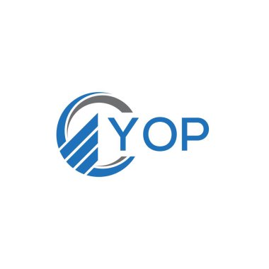 Beyaz arka planda YOP Düz Muhasebe logosu tasarımı. YOP yaratıcı baş harfleri Growth grafik harfi logosu konsepti. YOP işletme finans logosu tasarımı.