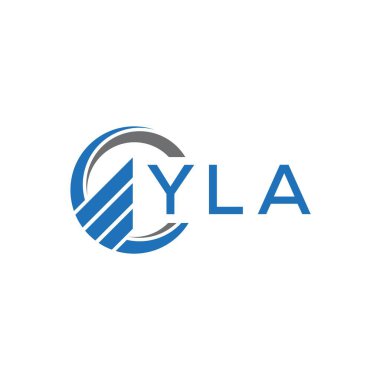 Beyaz arka planda YLA Düz Muhasebe logosu tasarımı. YLA yaratıcı harfler büyüyen grafik harf logosu konsepti. YLA işletme finans logosu tasarımı.