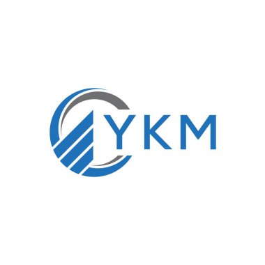 Beyaz arka planda YKM Düz Muhasebe logosu tasarımı. YKM yaratıcı baş harfleri Growth grafik harf logosu konsepti. YKM işletme finans logosu tasarımı.