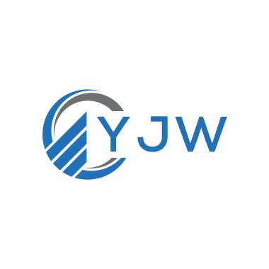 Beyaz arka planda YJW Flat muhasebe logosu tasarımı. YJW yaratıcı harflerin baş harfleri grafik harfi logosu konsepti. YJW işletme finans logosu tasarımı.