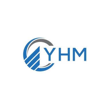 Beyaz arka planda YHM Düz Muhasebe logosu tasarımı. YHM yaratıcı harflerin baş harfleri grafik harfi logosu konsepti. YHM işletme finans logosu tasarımı.