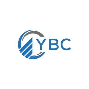 Beyaz arka planda YBC Flat muhasebe logosu tasarımı. YBC yaratıcı harflerin baş harfleri Grafik Harfi Logosu. YBC işletme finans logosu tasarımı.
