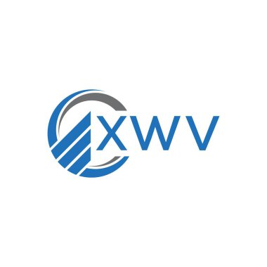 Beyaz arka planda XWV Düz muhasebe logosu tasarımı. XWV yaratıcı harflerin baş harfleri grafik harfi logosu konsepti. XWV işletme finans logosu tasarımı.