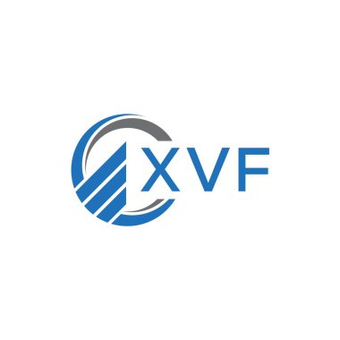 Beyaz arka planda XVF Düz muhasebe logosu tasarımı. XVF yaratıcı harflerin baş harfleri. Grafik harfi logosu. XVF işletme finans logosu tasarımı.