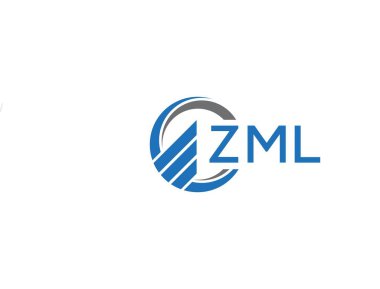 Beyaz arka planda ZML Düz muhasebe logosu tasarımı. ZML yaratıcı baş harfleri Growth grafik harf logosu konsepti. ZML işletme finans logosu tasarımı.