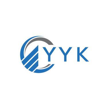 Beyaz arka planda YYK Flat muhasebe logosu tasarımı. YYK yaratıcı harflerin baş harfleri Grafik Harf Logosu. YYK işletme finans logosu tasarımı.
